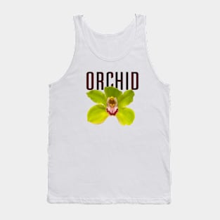 Green Orchid with Text Tank Top